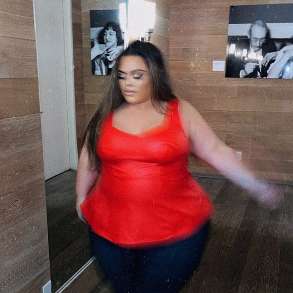 plus size leather peplum top